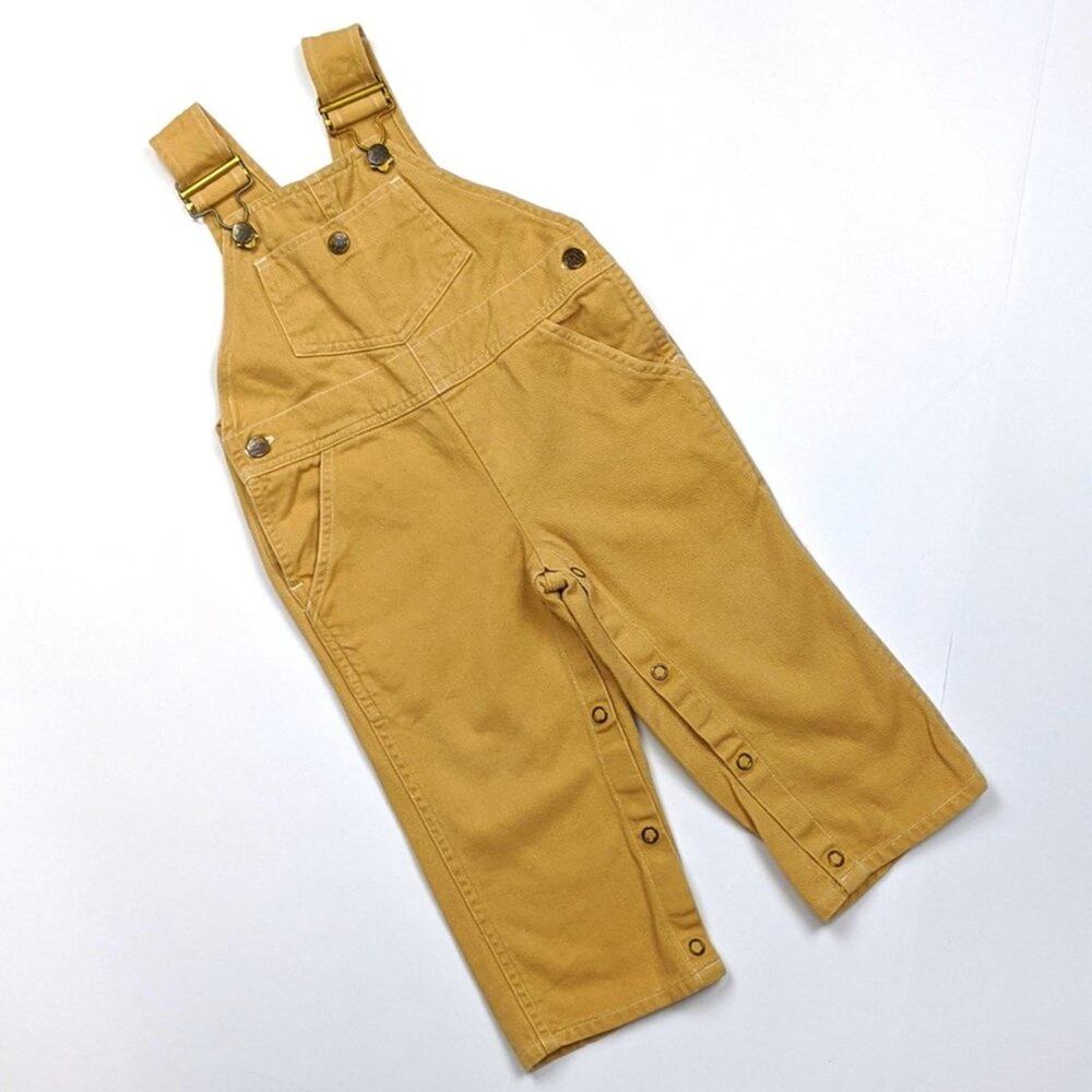 Vintage Happy Kids Overalls Baby Boys Size 6mTan